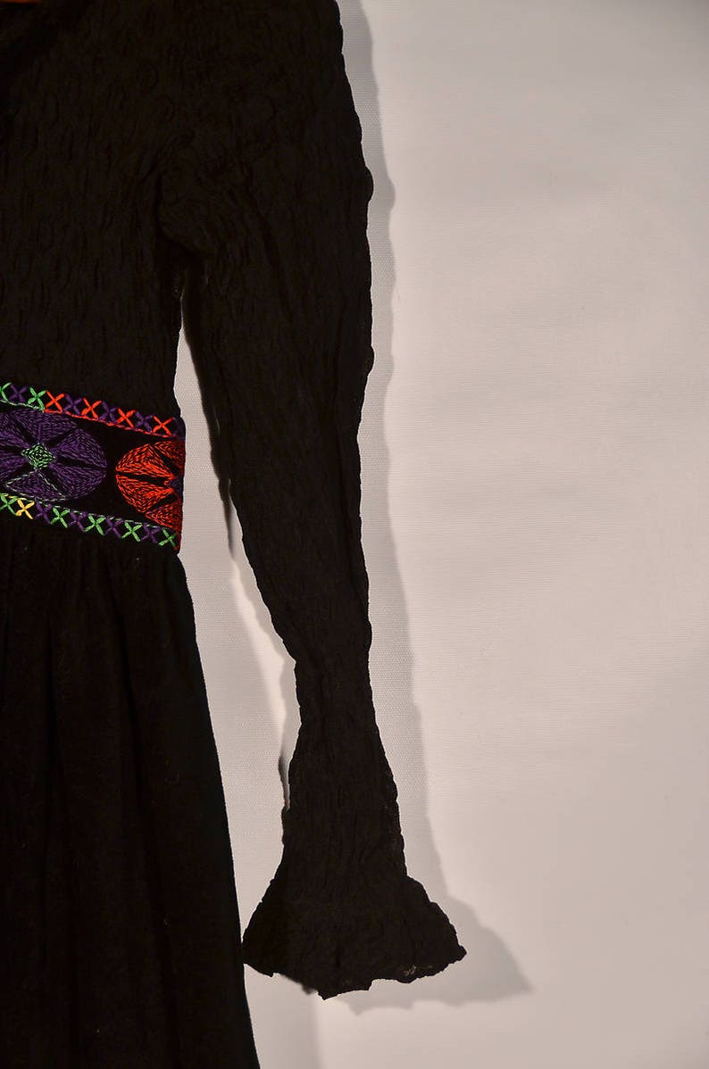 Evening Dress Vintage Clothing Vintage Maxi Dress Hand Made Vintage 1960 Vintage Clothing One of A Kind Petite Extra Small Black Dress