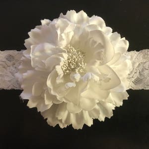 Flower Headband, Baby Headband, White Flower Headband