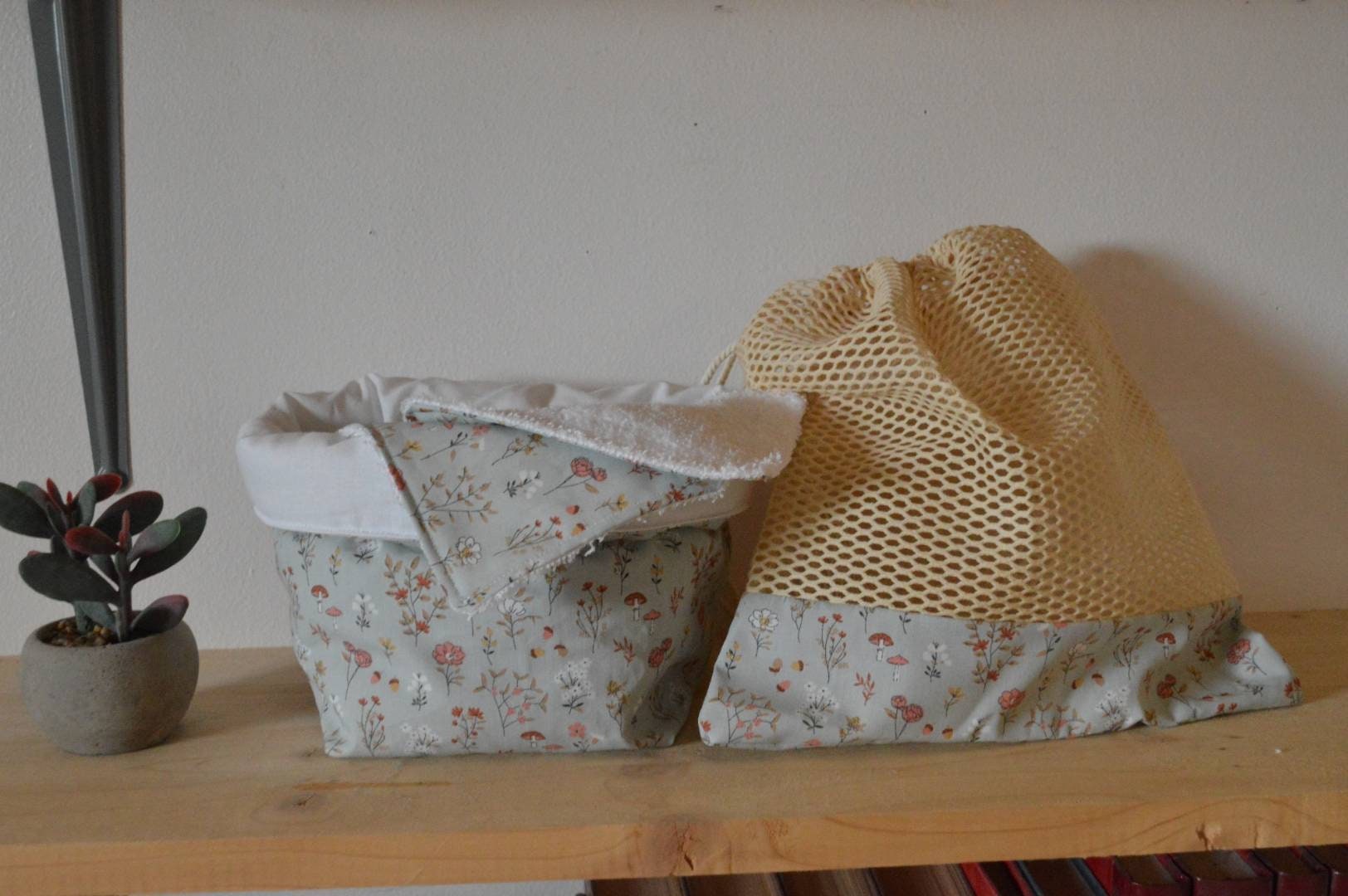 Panière, Lingettes Lavables et Filet de Lavage Mentha