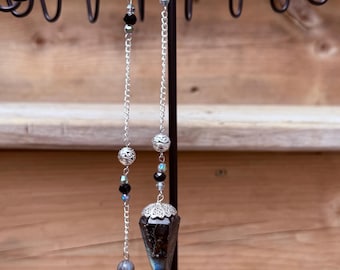 Kristallen slinger van labradoriet, cadeau voor waarzeggerij, genezing en meditatie