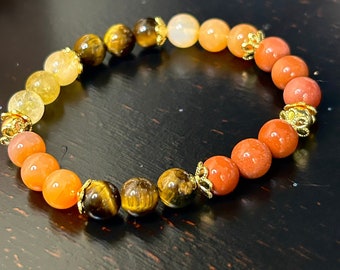 Manifesting and Abundance Crystal Bracelet, Energizing Gemstone Jewelry for Positive Vibes