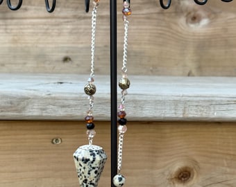 Dalmatische jaspis kristallen slinger, cadeau voor waarzeggerij, genezing en meditatie