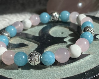 Transgender Flag Crystal Bracelet, Pride Bracelet