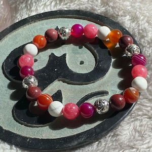 Lesbian Flag Crystal Bracelet, Pride Crystal Bracelet