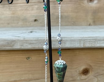 Ruby zoisietkristallen slinger, cadeau voor waarzeggerij, genezing en meditatie