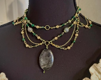 Dark Forest Dragon's Blood Jasper, Handcrafted Jewelry For Elegant Gift