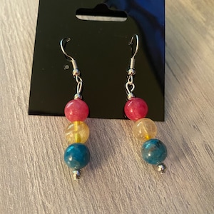 Pendientes Pansexual Crystal Flag, Pendientes Pride