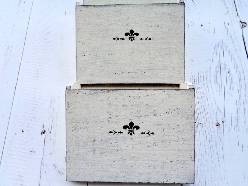 Beige Mail Organizer Wall Shabby Chic Furniture Wooden 3 Tier Etsy