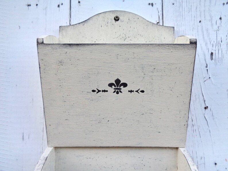 Beige Mail Organizer Wall Shabby Chic Furniture Wooden 3 Tier Etsy