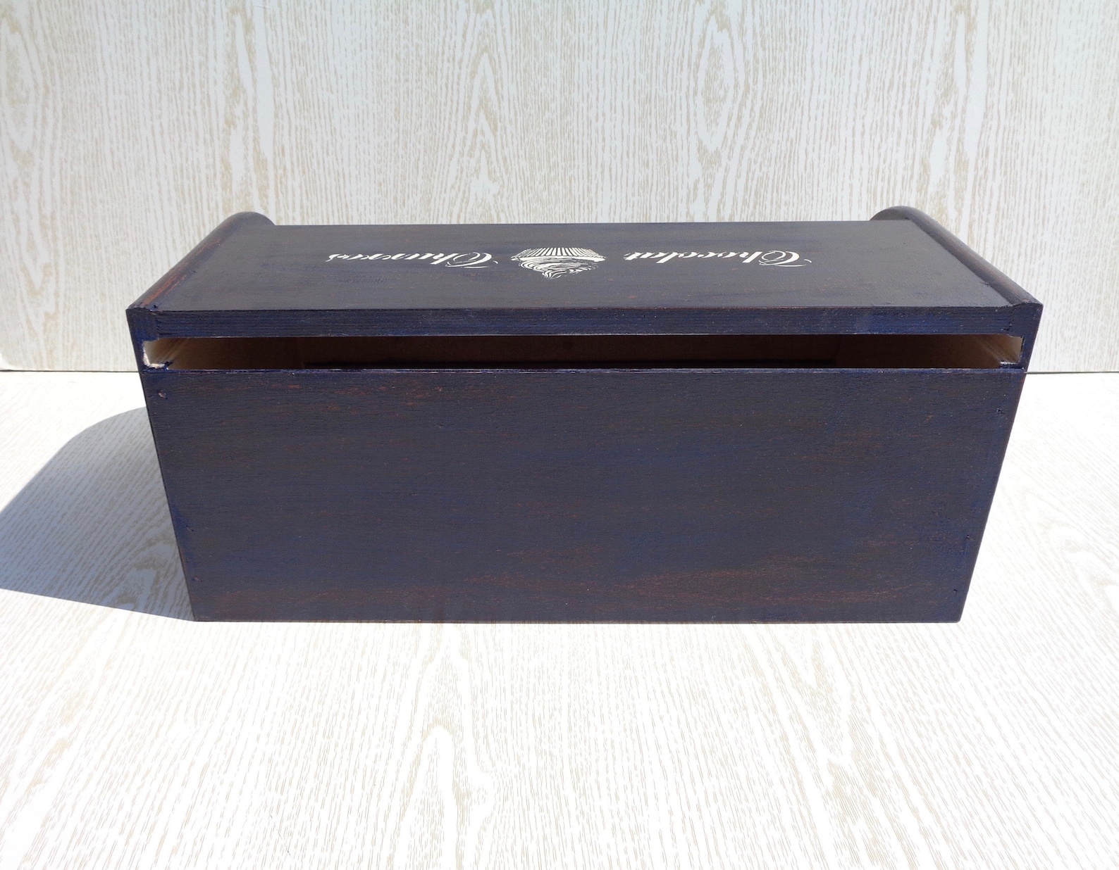 Navy Blue Bread Box Wood Bread Bin Breadbox French Vintage Etsy UK