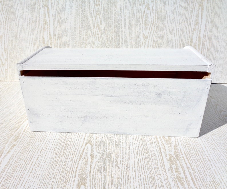 White Wooden Bread Box Farmhouse Breadbox Modern Bread Bin Etsy