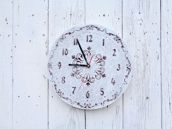 Shabby Chic Orologio Da Parete Bianco Stile Vintage Francese -  Sweden