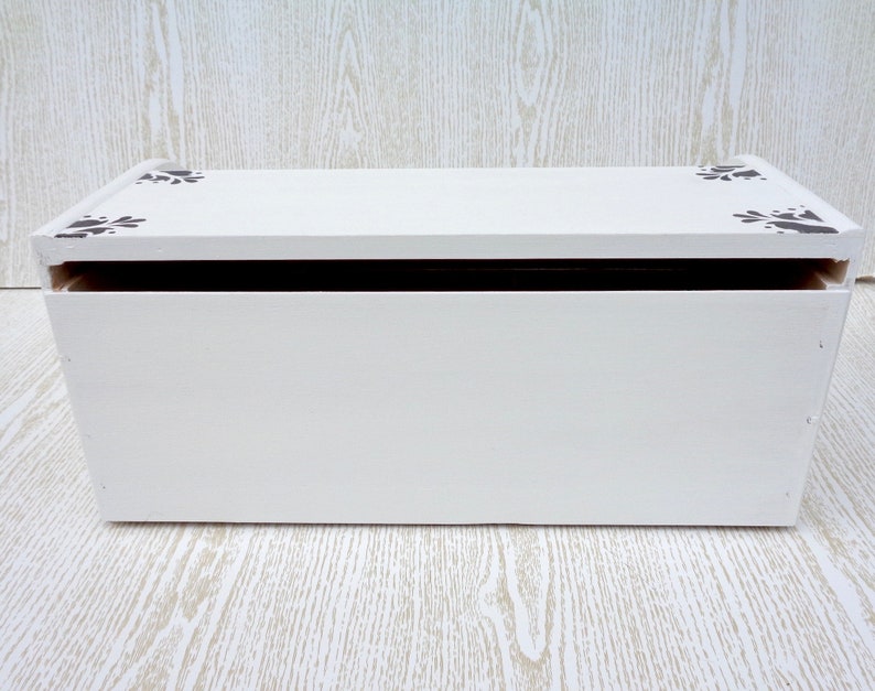Farmhouse Bread Box White Bread Bin Wooden Roll Top Bread Box Etsy
