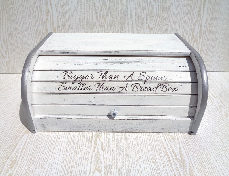 Personalized Gift Bread Box White Wooden Bread Bin Custom Etsy