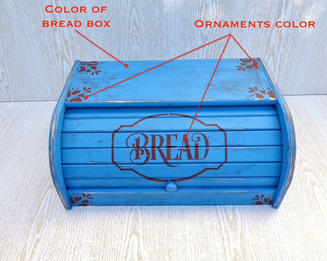 Farmhouse Bread Box White Bread Bin Wooden Roll Top Bread Box Etsy