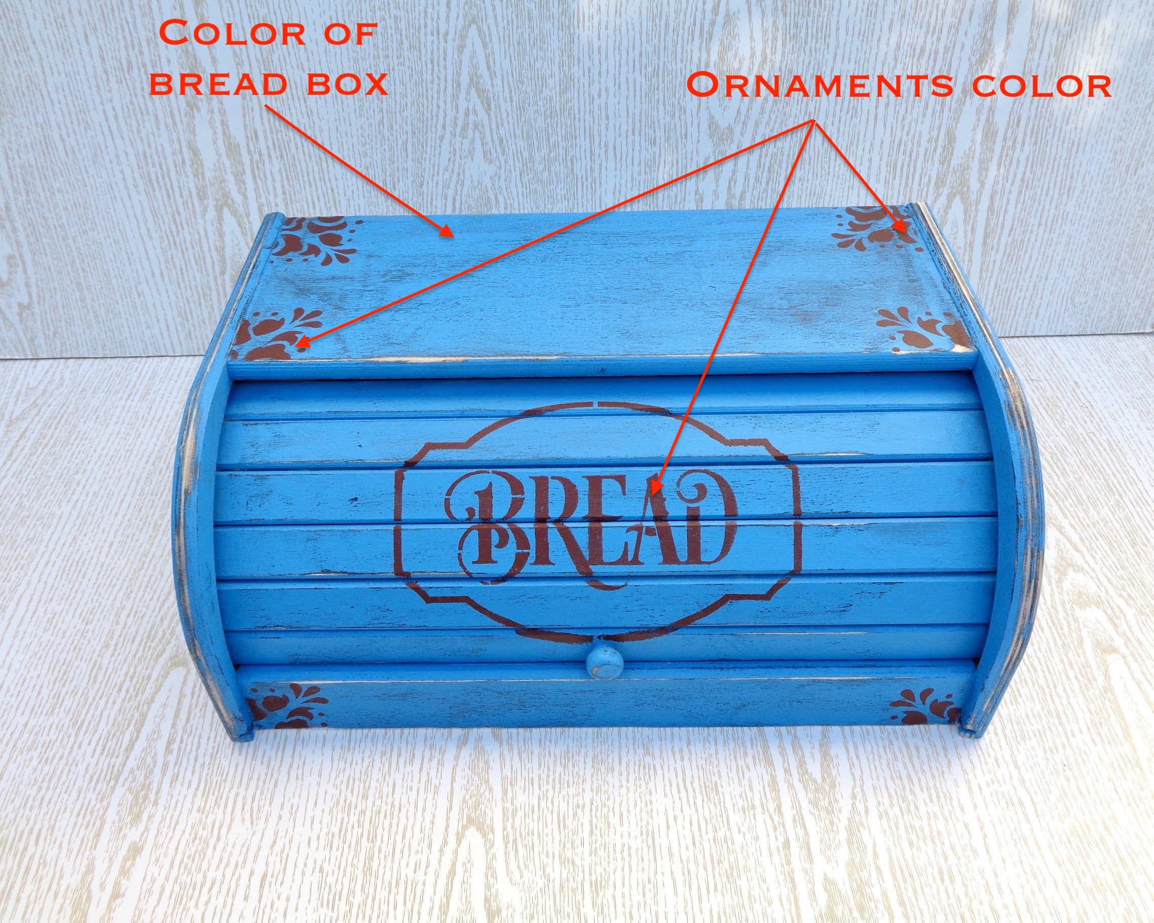 Farmhouse Bread Box White Bread Bin Wooden Roll Top Bread Box Etsy