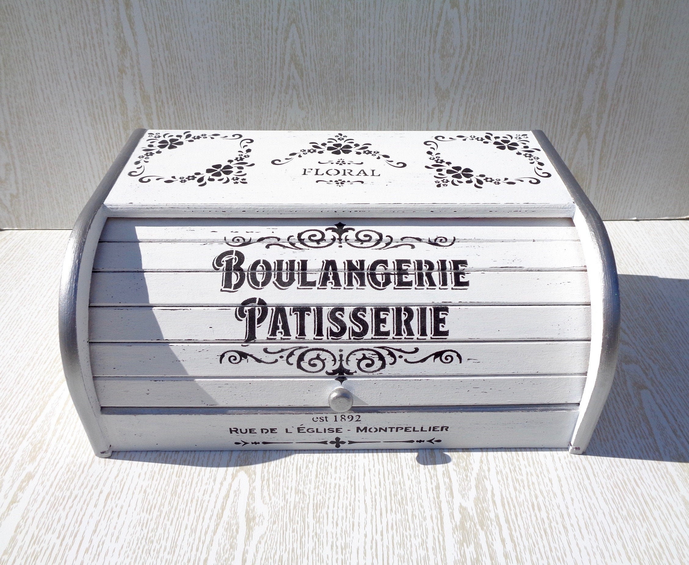 French Provincial Bread Box White Wood Vintage Bread Bin Etsy Australia