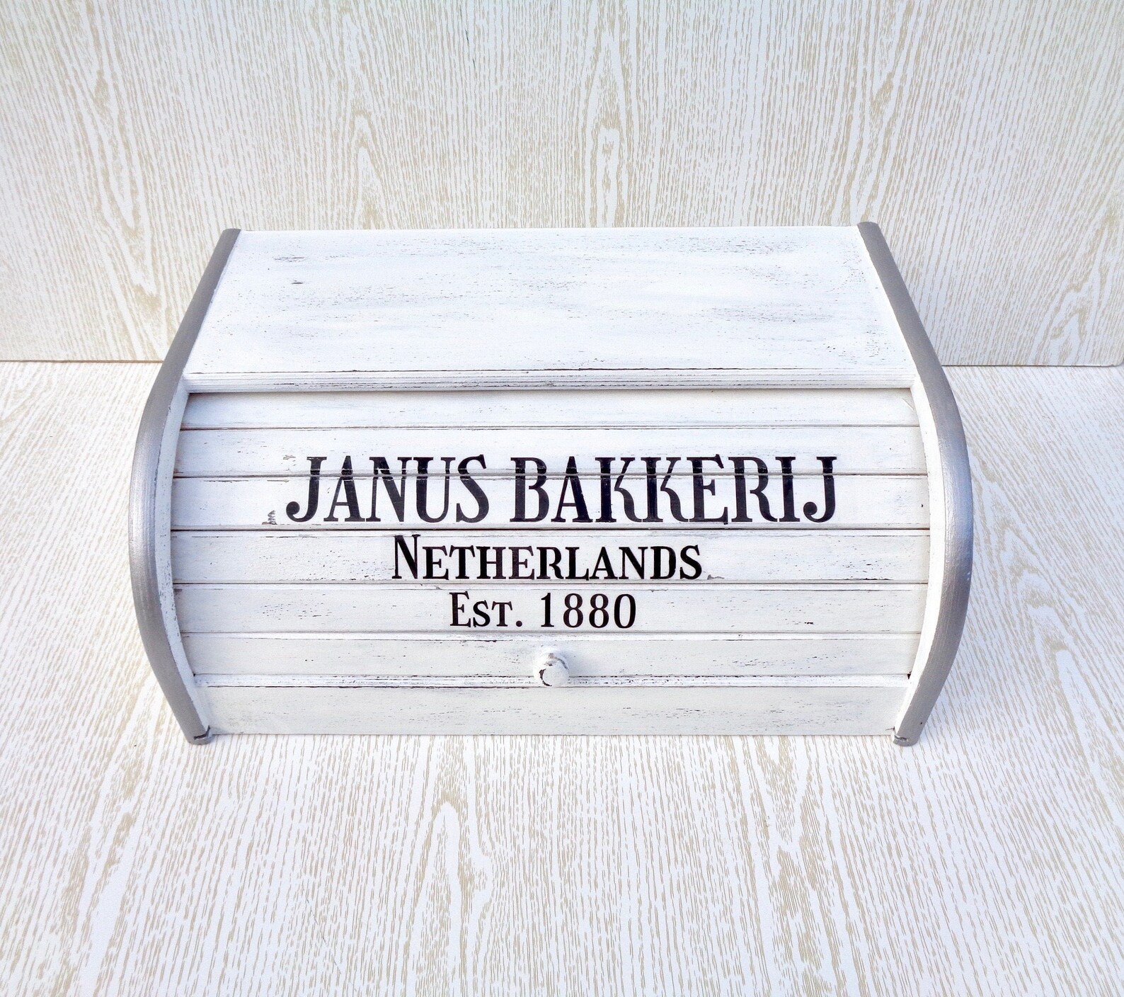 Personalized Gift Bread Box White Wooden Bread Bin Custom Etsy