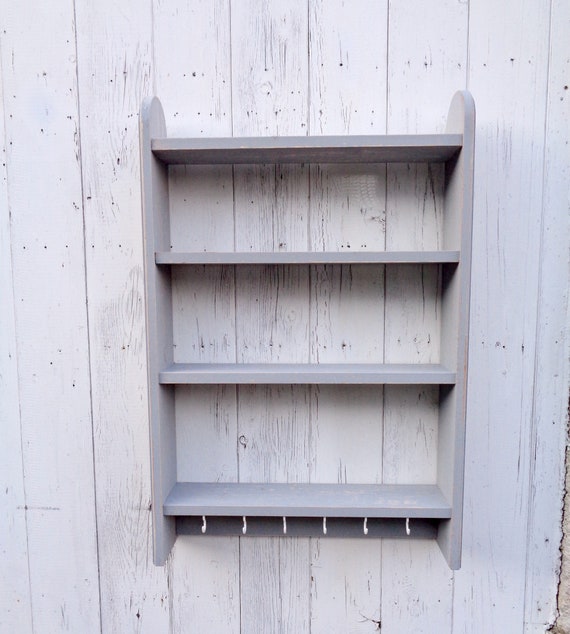 Grey Wooden Kitchen Storage Rack