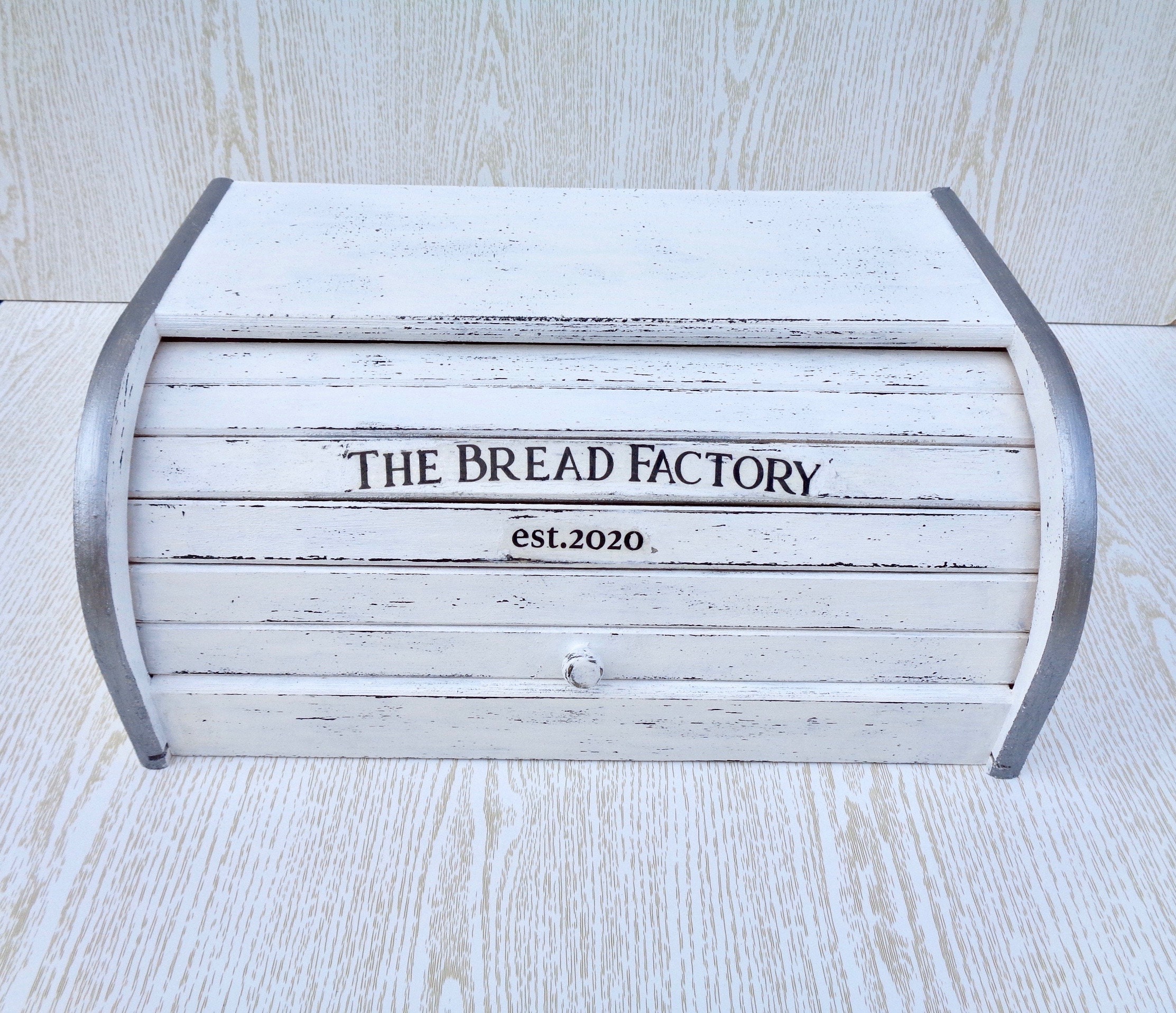 Personalized gift white Bread box wood Bread bin with your Etsy