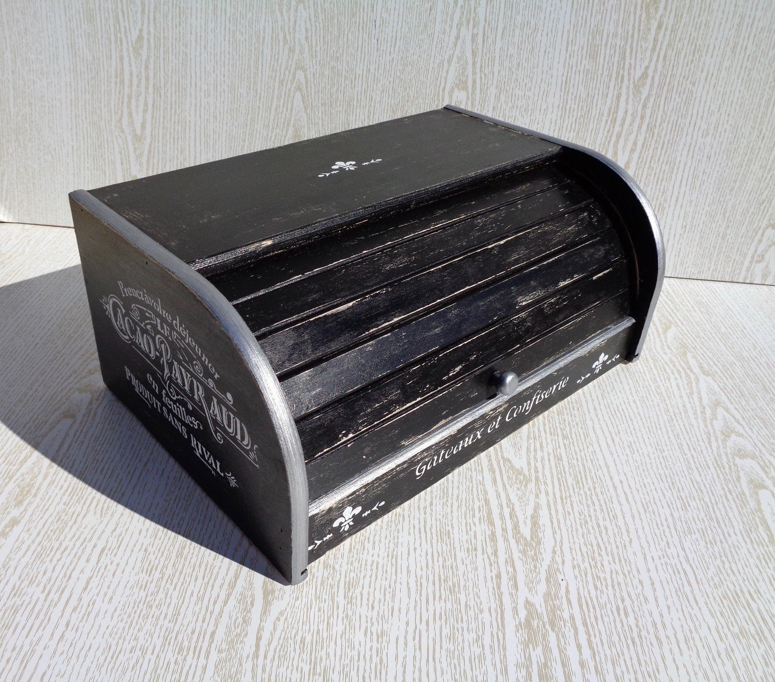 Black Bread box Wood Breadbox Bread bin farmhouse furniture Etsy