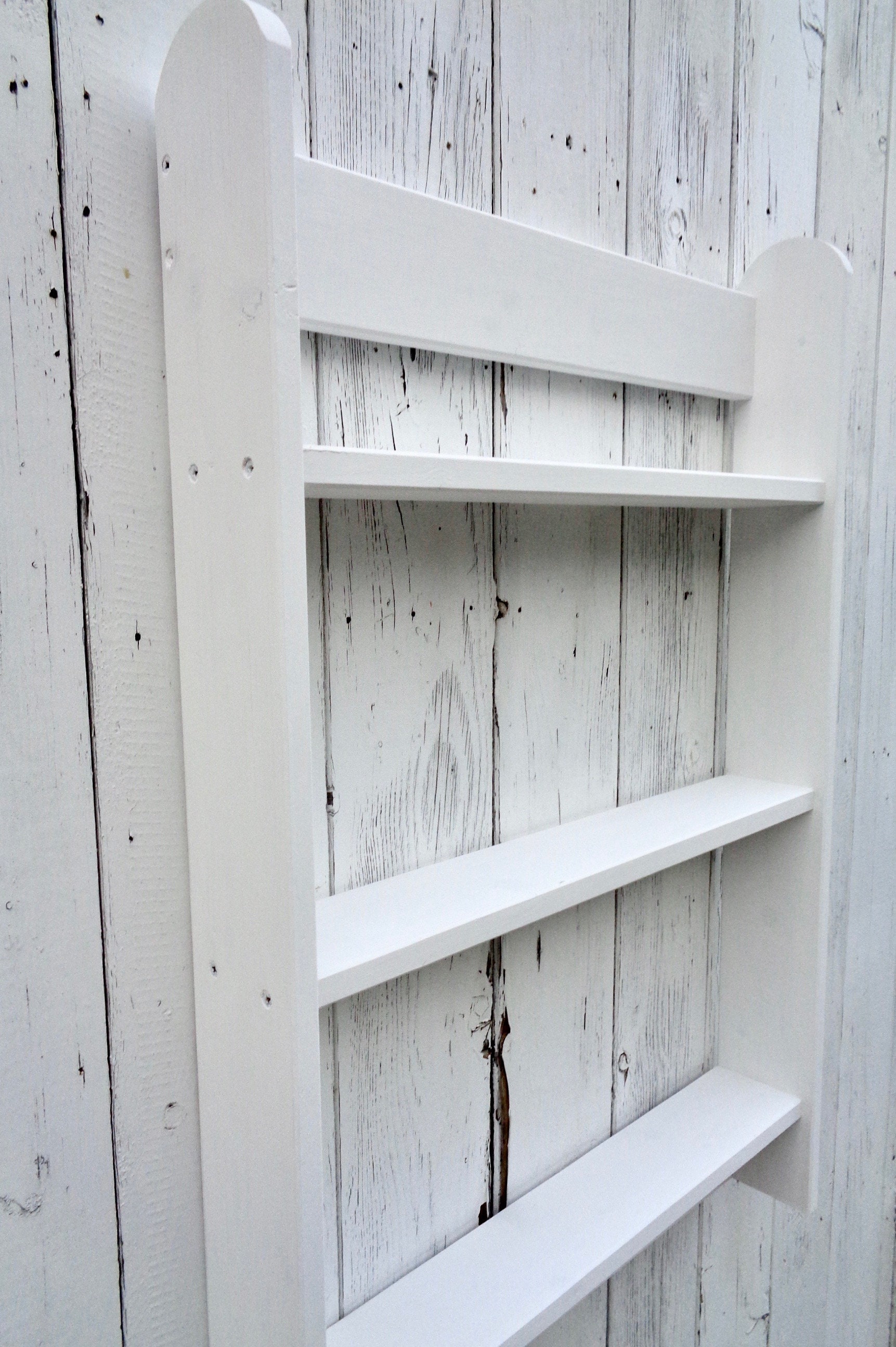 White Wall Shelves Unit Pine Wood Shelf Farmhouse Wooden Etsy