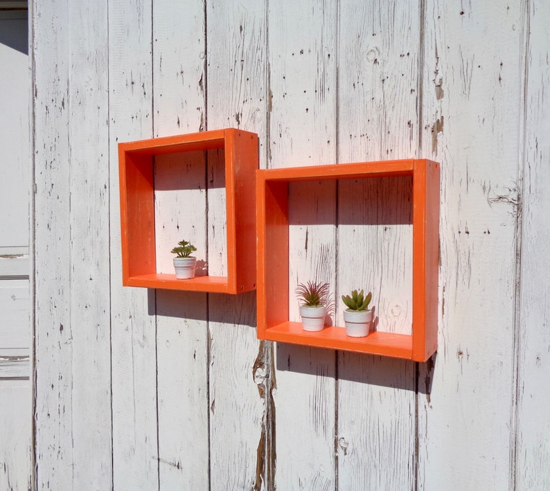 White Wall Shelves Plant Shelf Distressed Wood Box Shelves Etsy