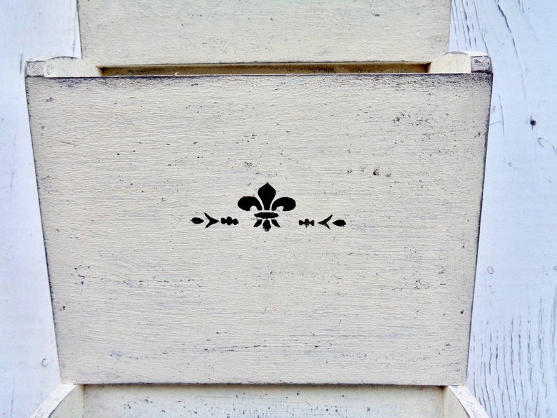 Beige Mail Organizer Wall Shabby Chic Furniture Wooden 3 Tier Etsy