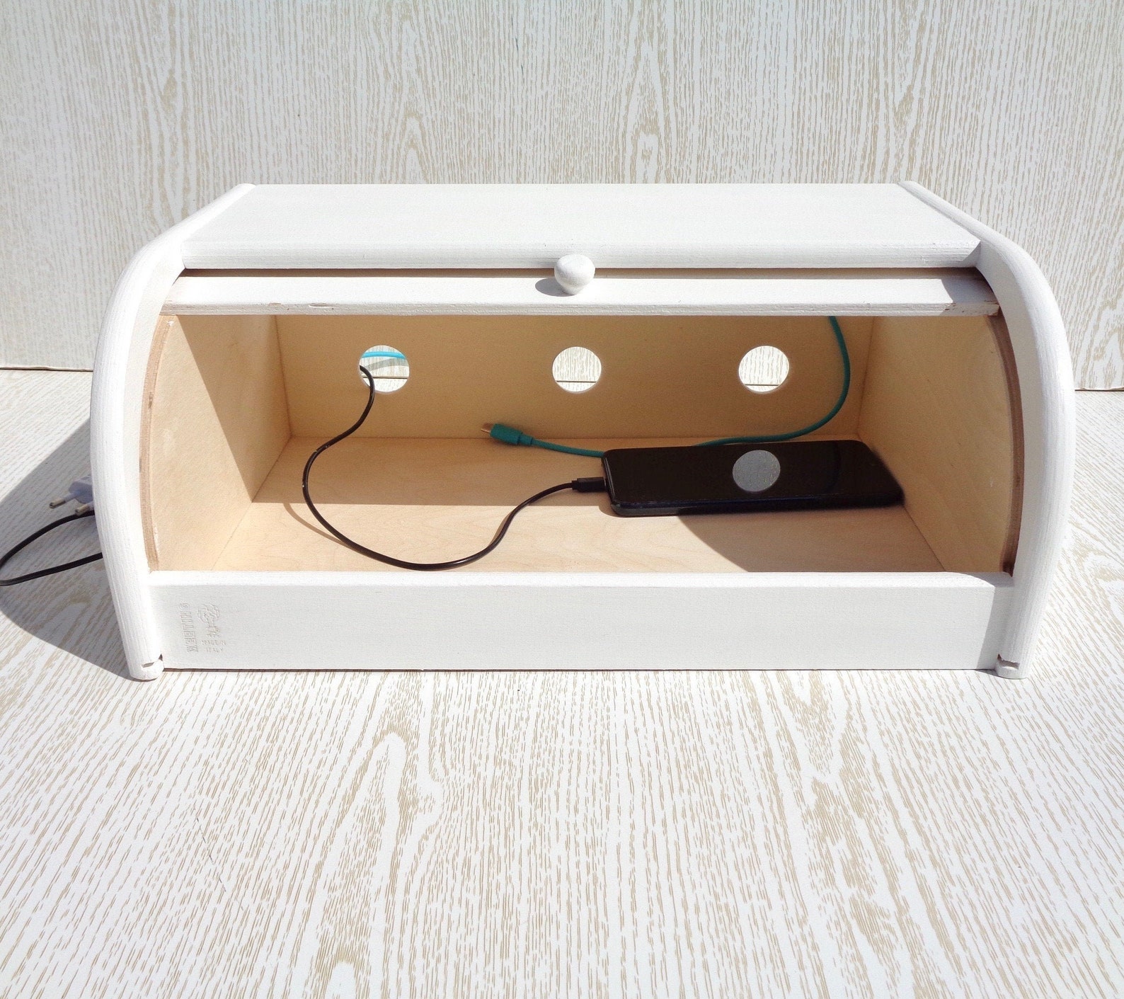 Charging Station for Multiple Devices Bread Box Wooden Bread Etsy