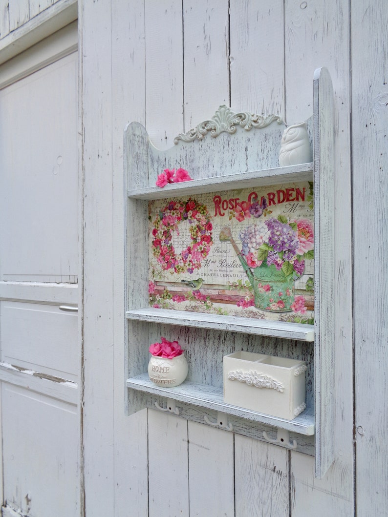 French Vintage Wall Shelf Shelving Unit Shabby Chic Furniture Etsy