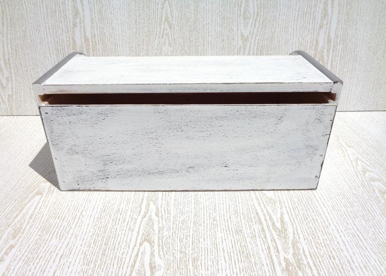 Personalized gift bread box white wooden bread bin Custom Etsy