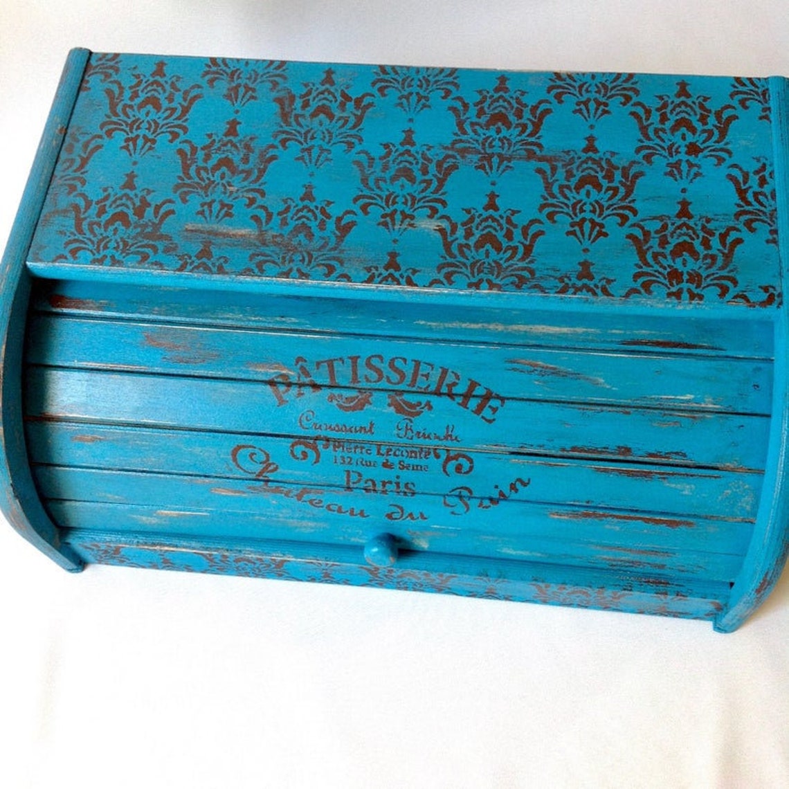 Bread Box Breadbox Vintage Roll Top Bread Bin Wooden Kitchen Etsy