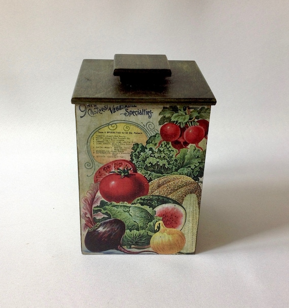 VINTAGE SHABBY CHIC WOODEN TEA BAG STORAGE BOX 6 COMPARTMENTS GLASS LID HERBAL