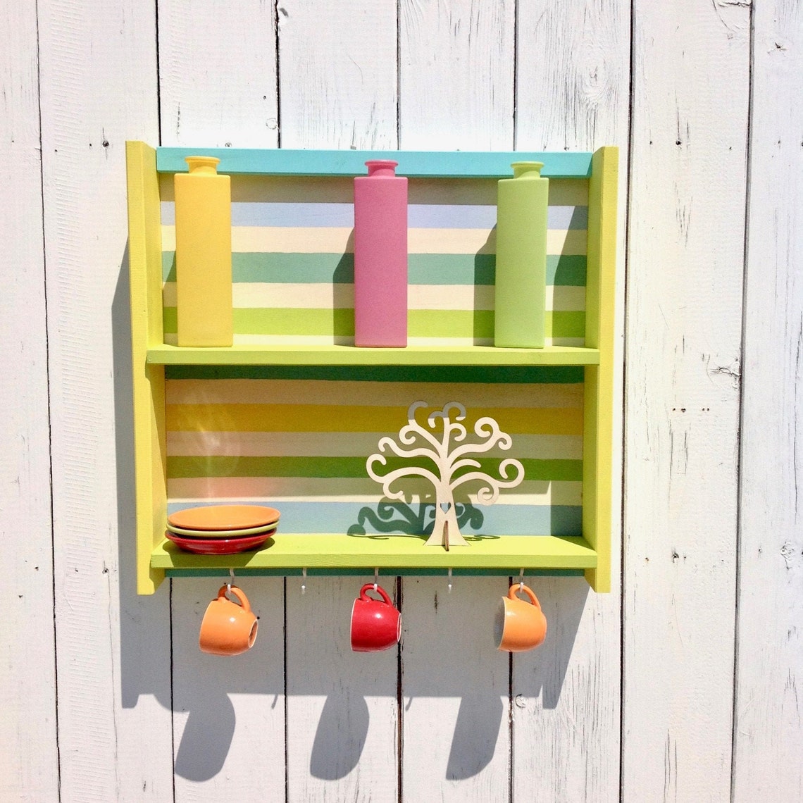 Modern wall shelf colorful funky furniture shelving unit Etsy