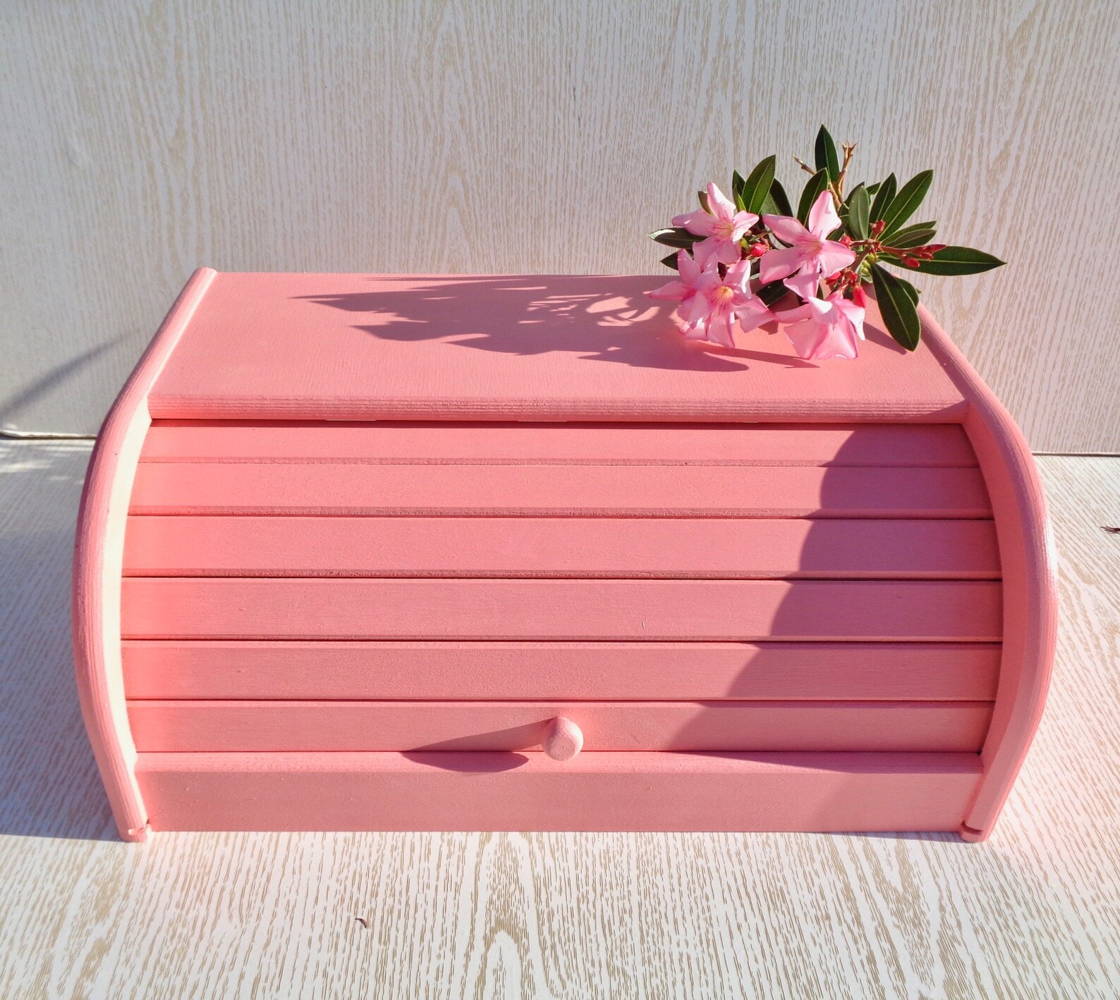 Roll Top Bread Box Wooden Bread Bin Wood Breadbox Kitchen Etsy
