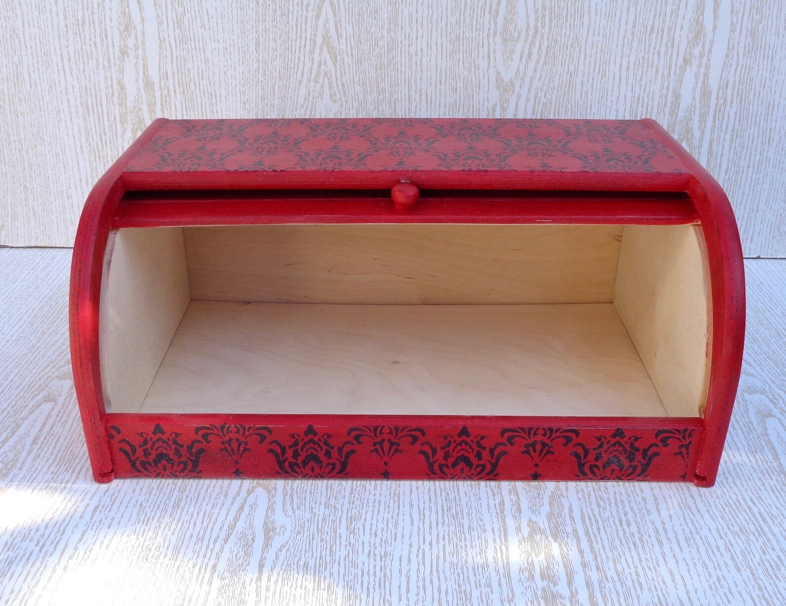 Red Bread Box Countertop Vintage Kitchen Item French Bread Bin Etsy