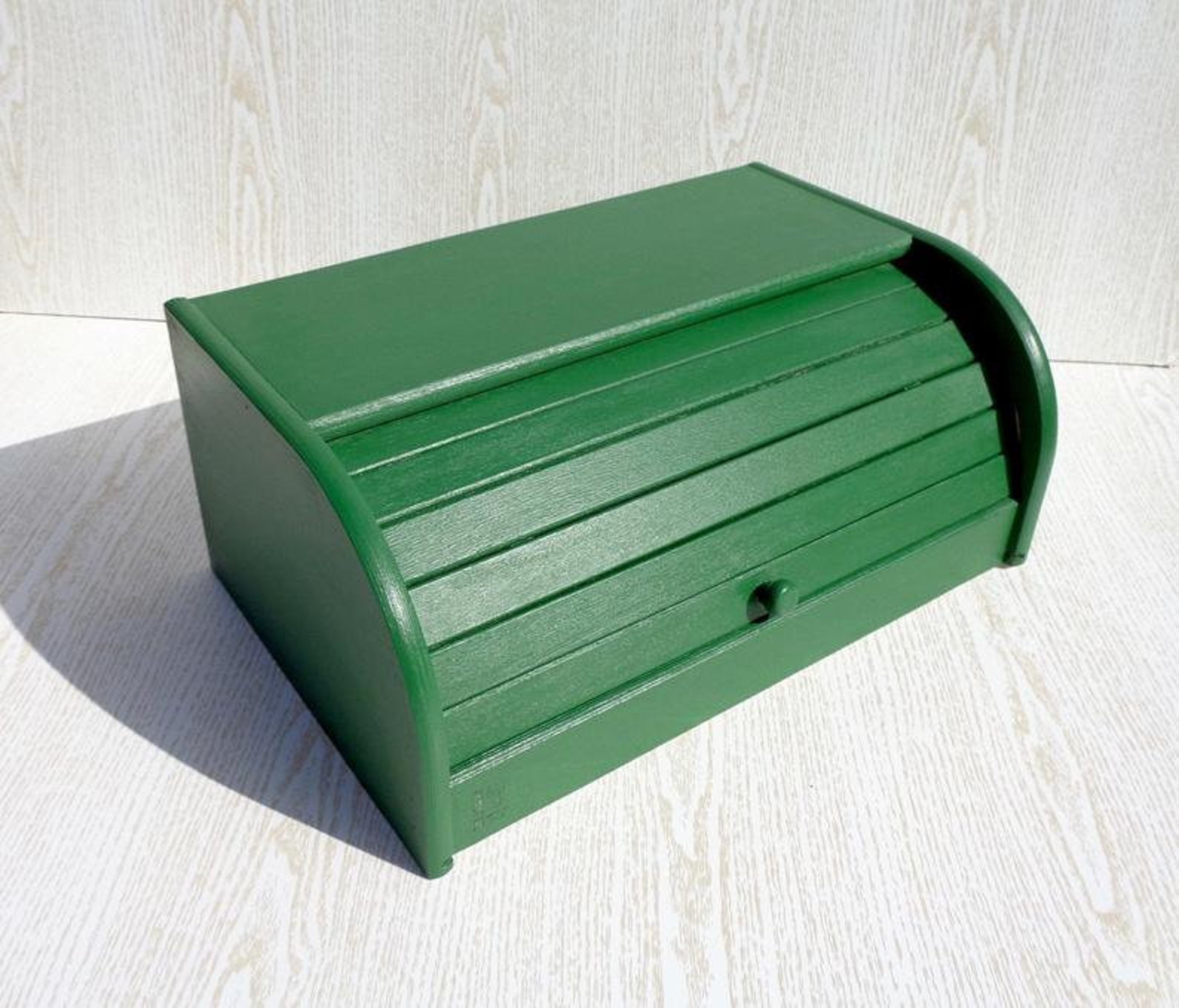 Roll Top Bread Box Wooden Bread Bin Wood Breadbox Kitchen Etsy