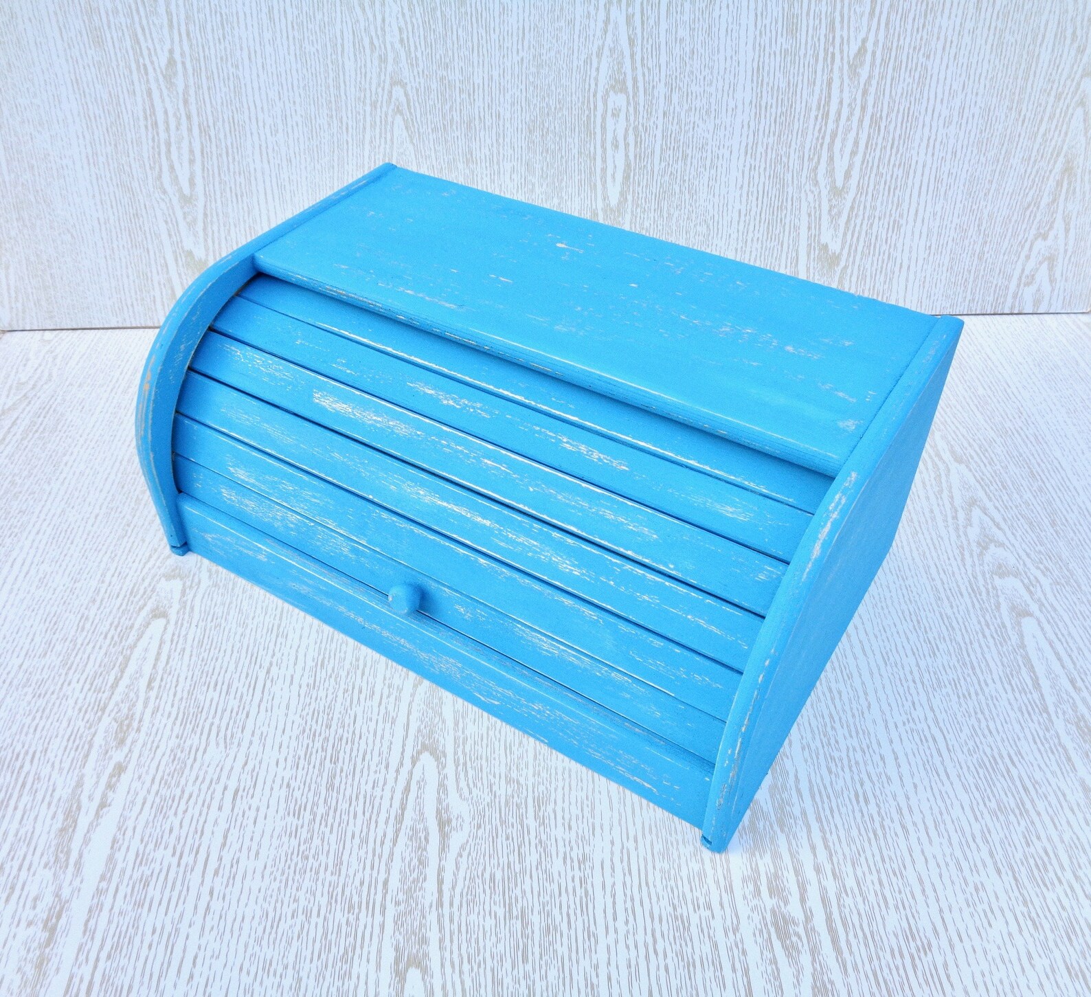 Bread box blue Breadbox bread bin Distressed furniture Kitchen Etsy