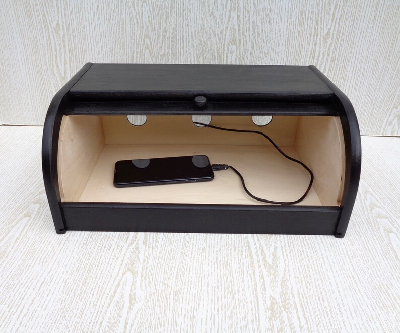Charging Station for Multiple Devices Bread Box Wooden Bread Etsy