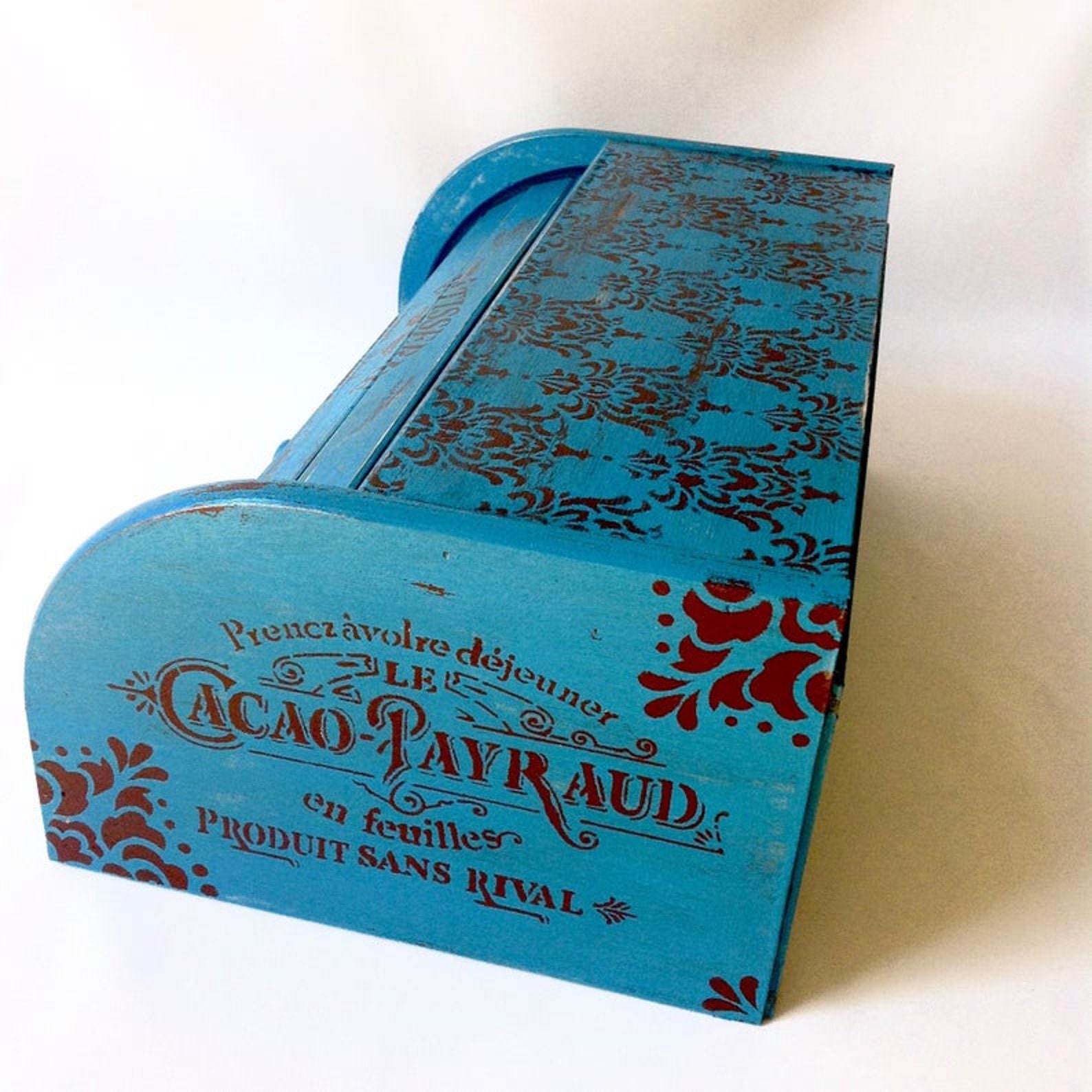 Bread Box Breadbox Vintage Roll Top Bread Bin Wooden Kitchen Etsy