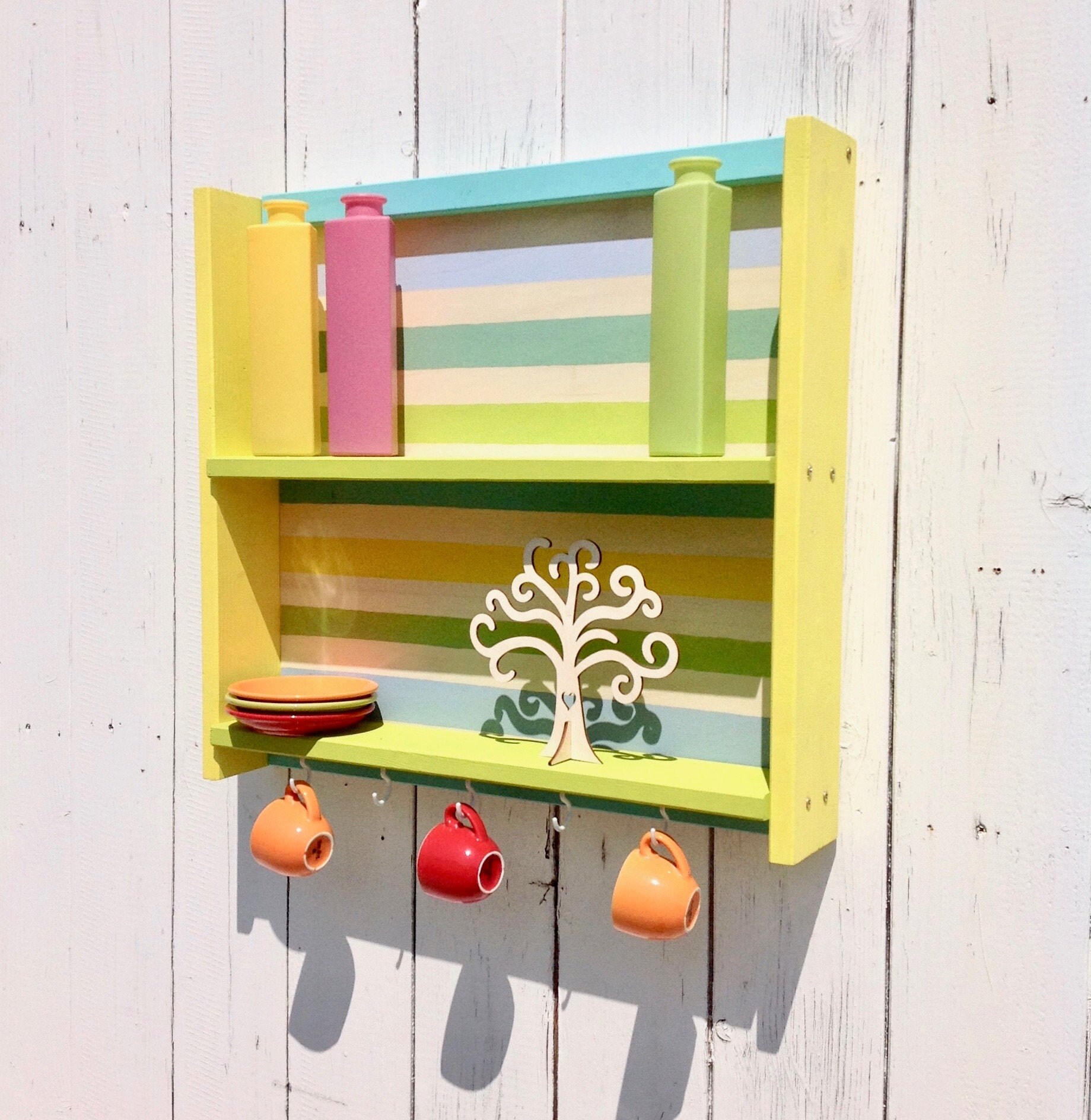 Modern wall shelf colorful funky furniture shelving unit Etsy