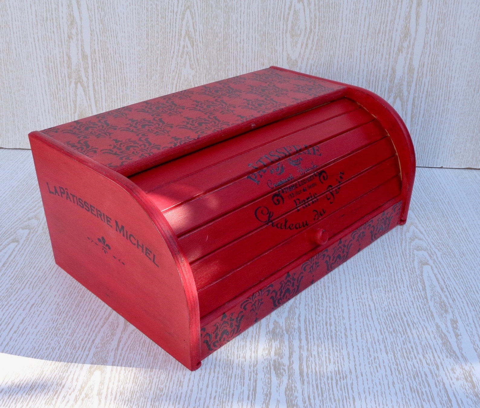 Red Bread Box Countertop Vintage Kitchen Item French Bread Bin Etsy