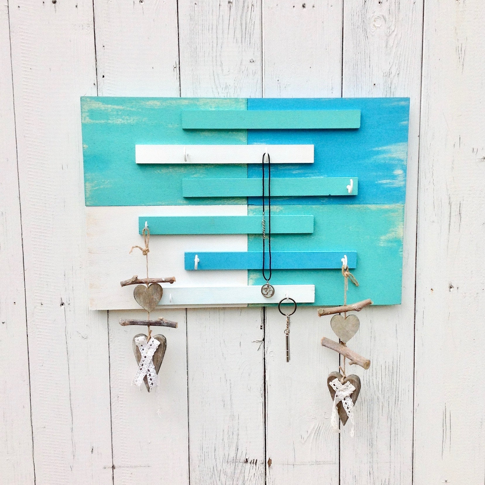 Entryway wooden wall key hooks Lake house decor Key holder for Etsy