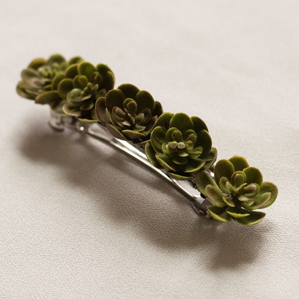 Mini Succulent Hair Barrette