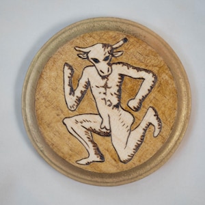 Mythology Minotaur Woodburn Art for Gallery Wall Wood Decor