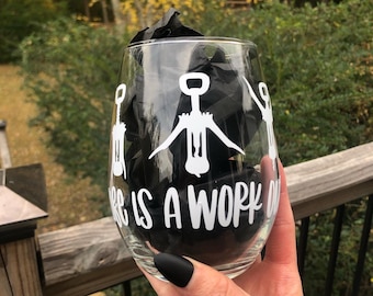 life is a work out wine glass