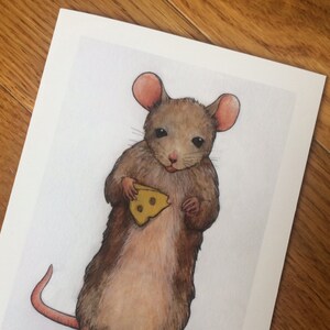 Maus mit Käse Notizkarte - 5er-Box