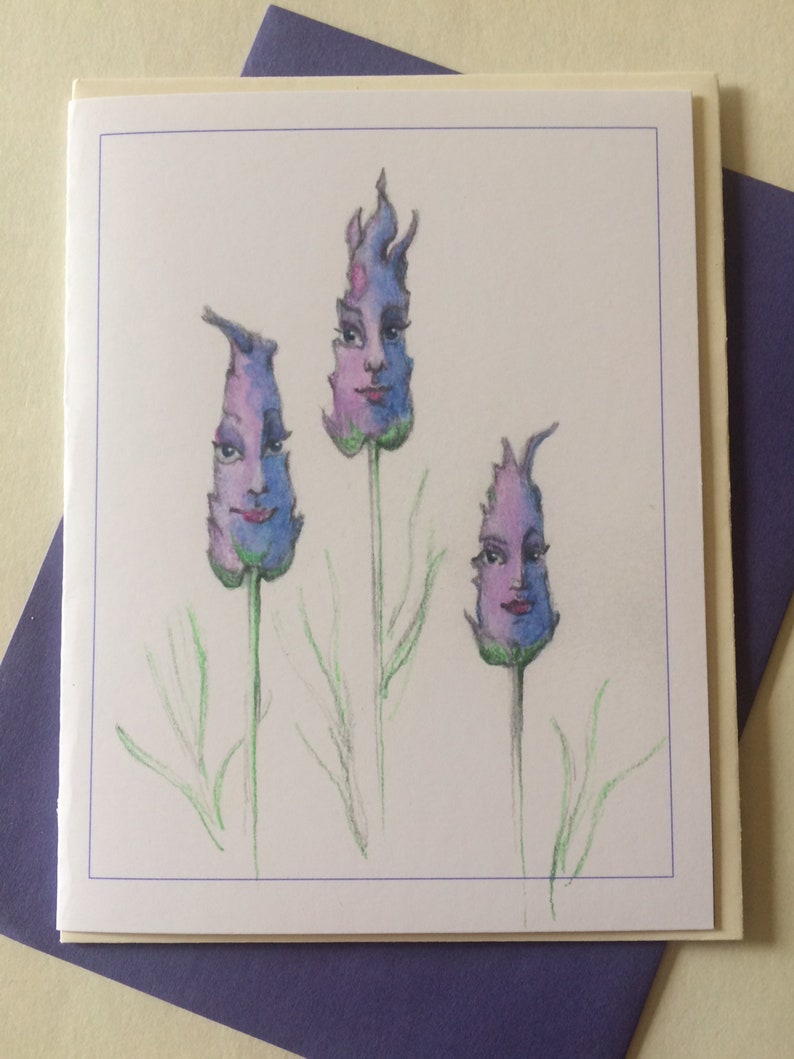 Original Art Lavender Note Card