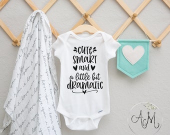 Cute Smart and a little bit dramatic ONESIE® | Funny Baby Bodysuit | Unisex Baby | Boho Baby | Free Shipping