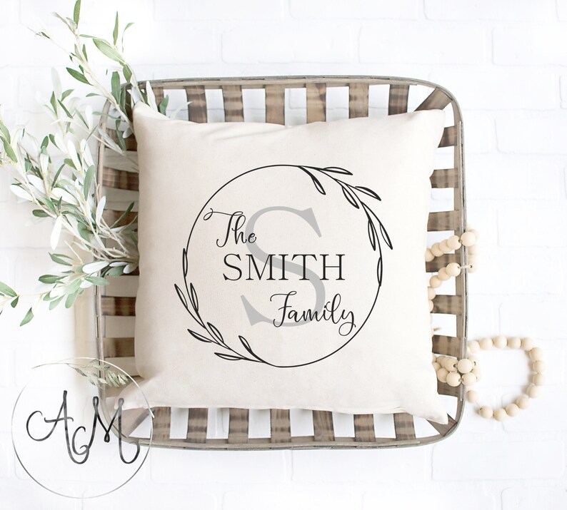 etsy monogram pillow